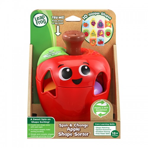 LeapFrog Spin and Change Apple Shape Sorter | Shape Sorter Toy | Baby Toy | Learning Toy | Early Learning Toy | 18 Months+